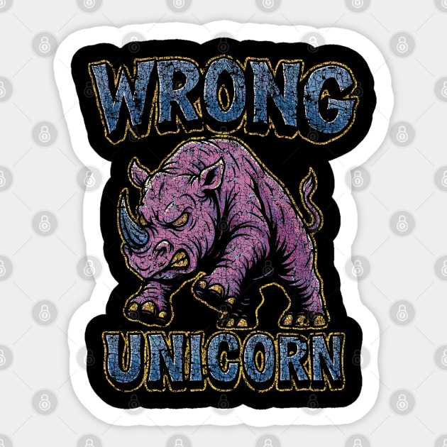 Angry Pink Rhino Sticker by Wrongteeshirt